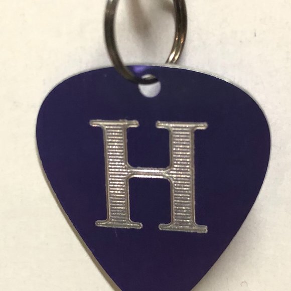 Two-Sided Diamond Etched Monogrammed Purple Guitar Picks by Guitar Pick Geek - Picture 5 of 11